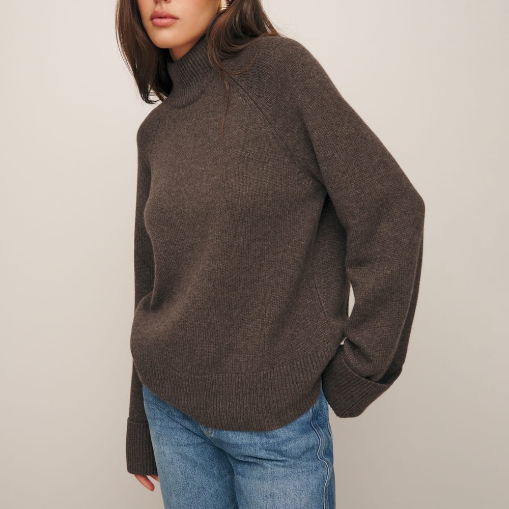 Reformation Garrett Cashmere Oversized Turtleneck S